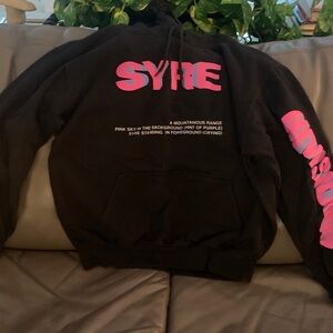 SYRE Black Hoodie with Pink Gradient Logo